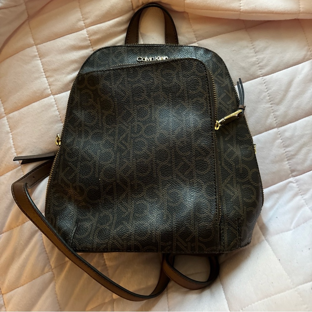 Calvin Klein Dark Brown Monogram Backpack
